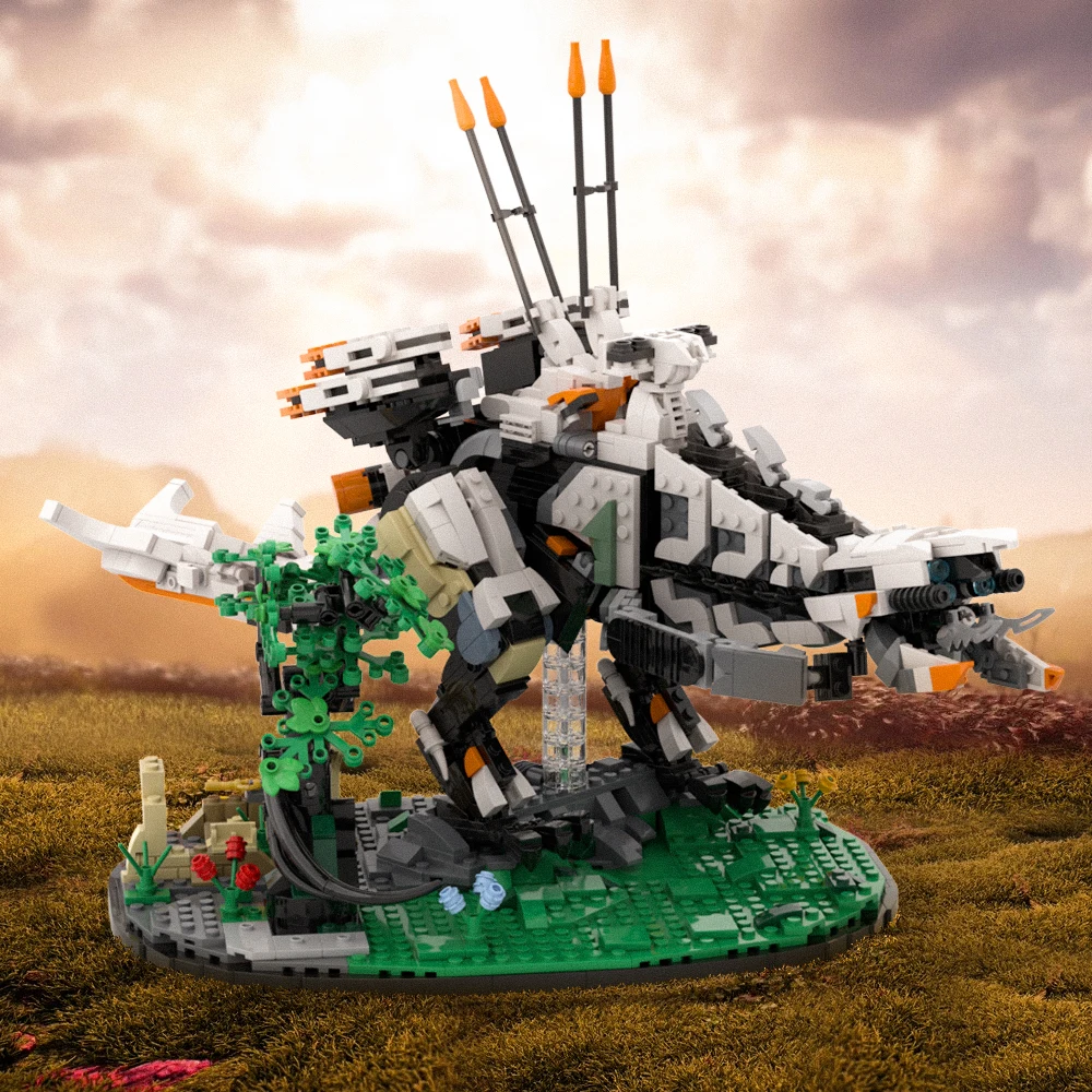 MOC Game Horizoneds Thunderjawss Forbidden West Monster Model Building Blocks Mech Corruptor Robots Toys Bricks For kids Gift