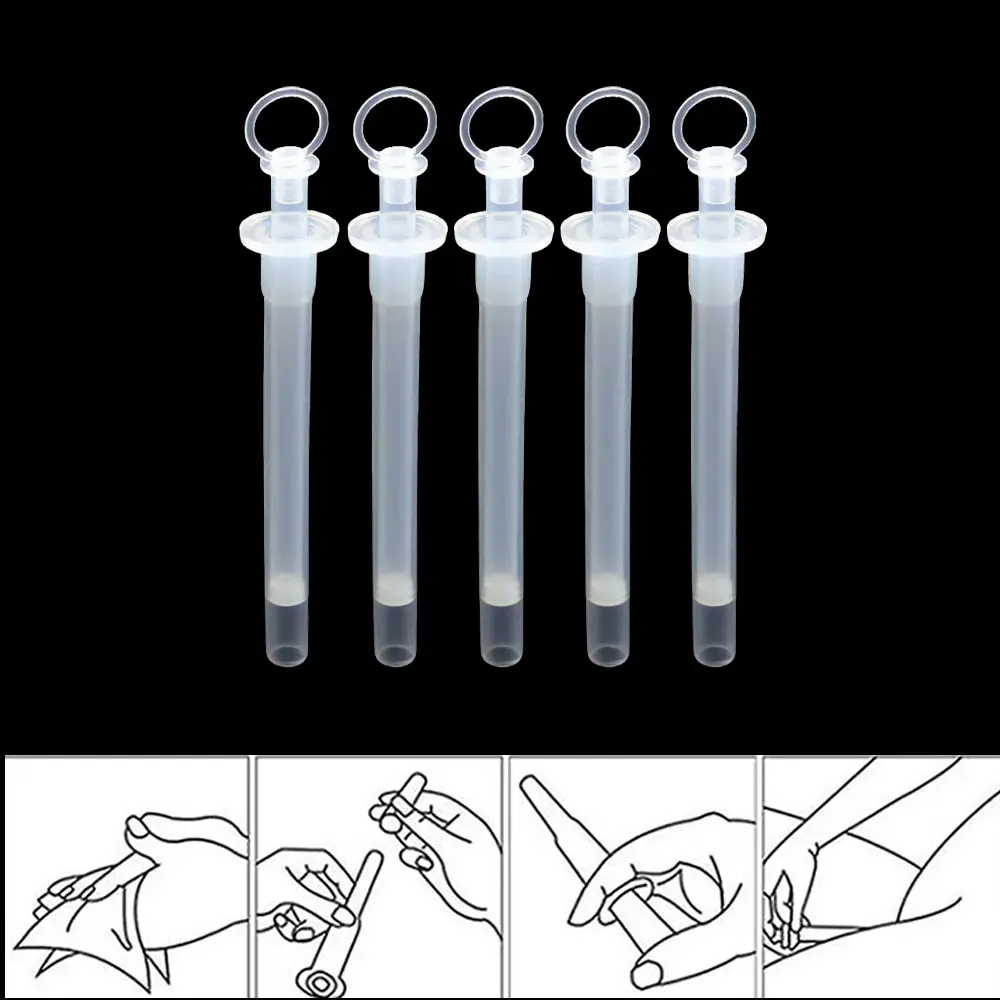5Pcs Vaginal Applicator Lubricant Injector Syringe Lube Disposable Anal Nasal Cavity Applicator Launcher Butt Plug for Pills