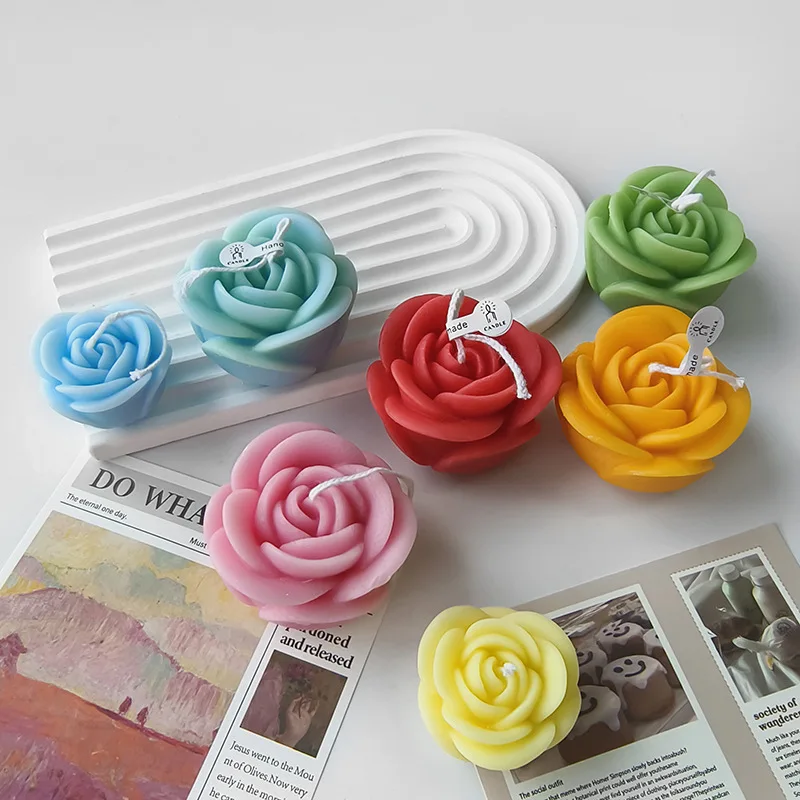 Flower Silicone Candle Mold 3D Peony Flower Soap Gypsum Resin Casting Mould DIY Chocolate Cake Baking Tool Wedding Gift