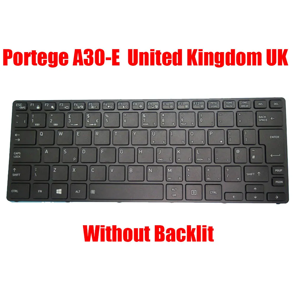 Laptop Keyboard For DynaBook For Portege A30-E United Kingdom UK Black New