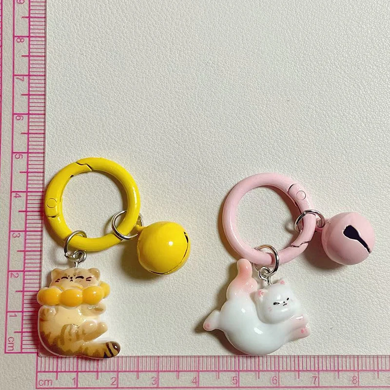 Cute Simulation Cat Keychain Cartoon Kitten Keyring Bag Pendant Car Key Holder Backpack Key Accessories For Couple Gifts