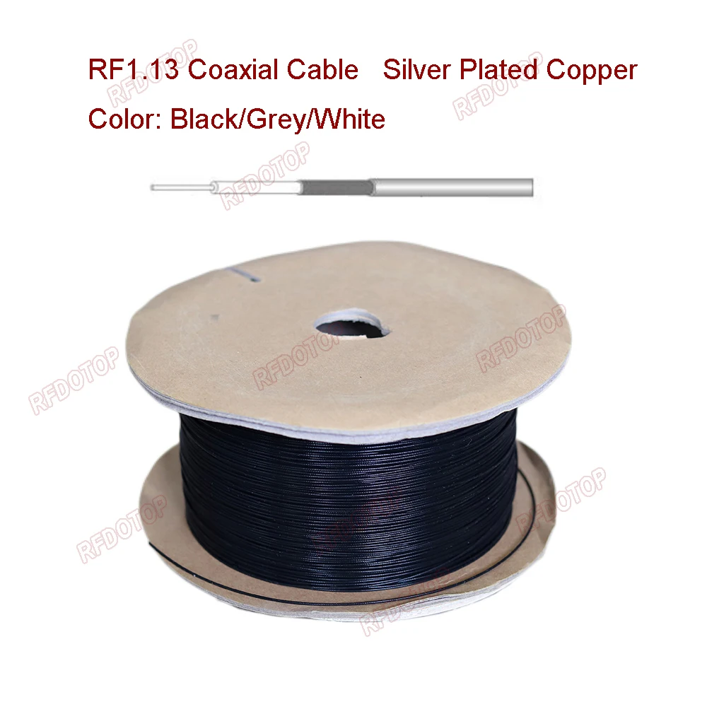 

RF1.13 Coaxial Cable 50 Ohm RF Coax Extension Wire for Ufl IPX MHF4 MMCX Connector Silver plated Copper Black/Grey/White Color