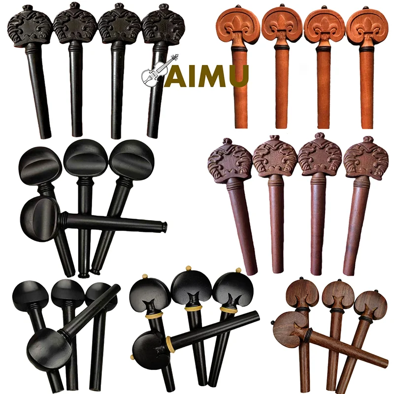 

4/4 professional Carved Cello Pegs Winder String Tuning Pin Ebony Rosewood 4pcs High Quality Cello Accessories