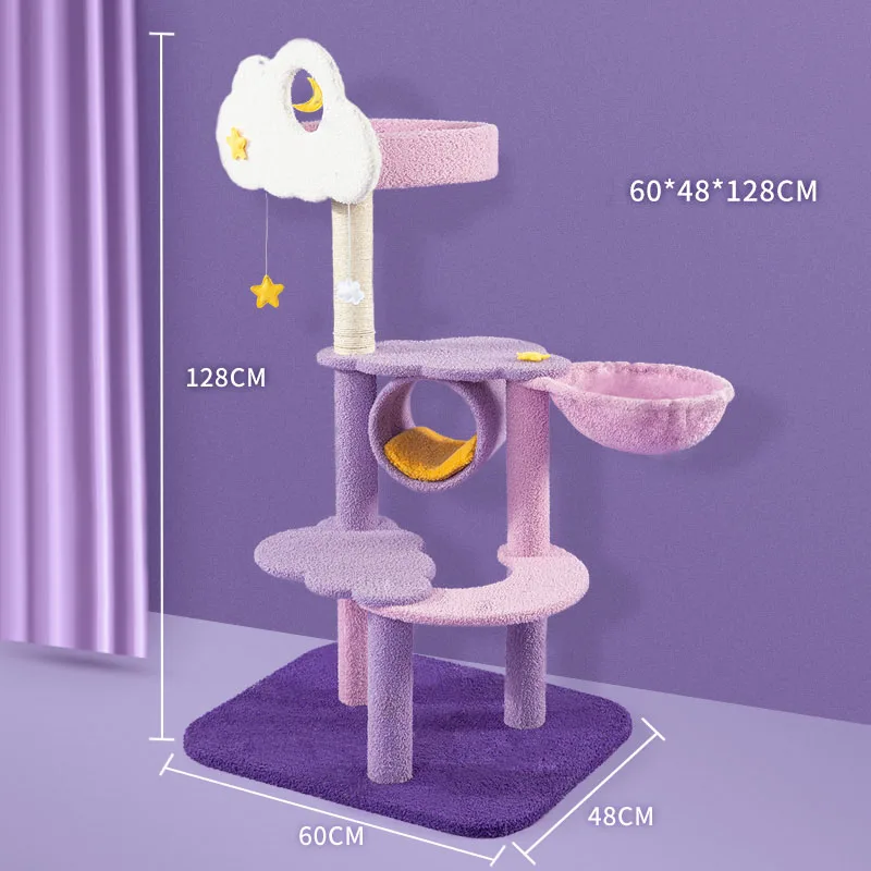 Pet Cat Tree Toy Condo Cat Climbing Tower Multi-layer With Hammock Cat House Climbing Frame Jumping Toy Scratching Post for Cat