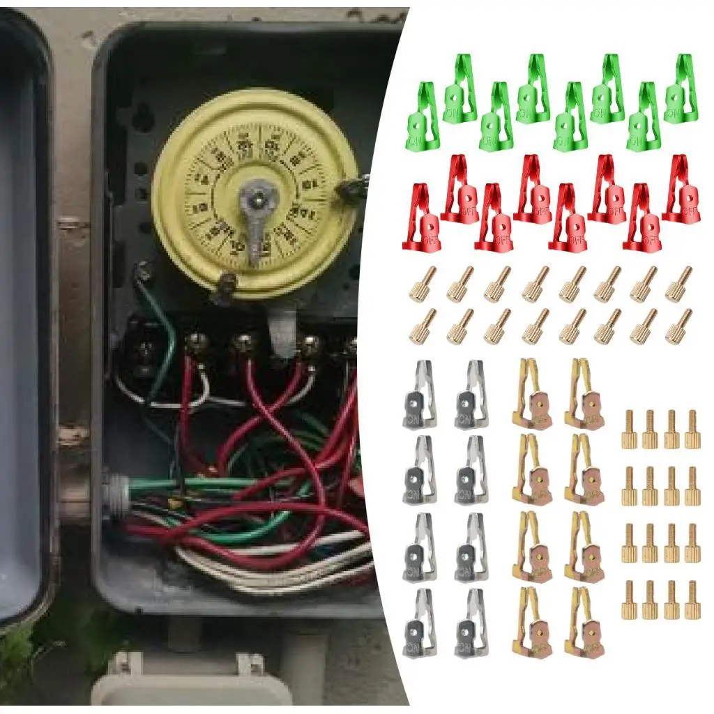 Metal Trippers Kit Replacement 156T1978A Time Switch Parts for Series Timers Pool Timer on Off Clips Clock Dial Easy Setup