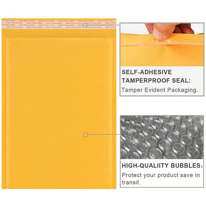 

20PCS/Lot Kraft Paper Bubble Envelopes Bags Different Specifications Mailers Padded Shipping Envelope With Bubble Mailing Bag