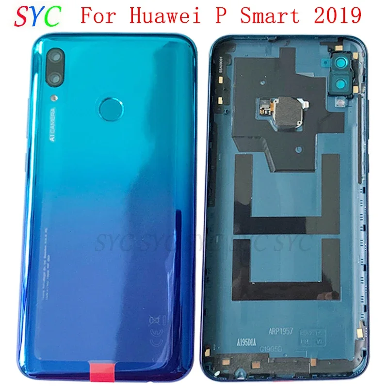 

Back Door Battery Cover Housing Case For Huawei P Smart 2019 Rear Cover with Fingerprint Flex Cable Logo Repair Parts