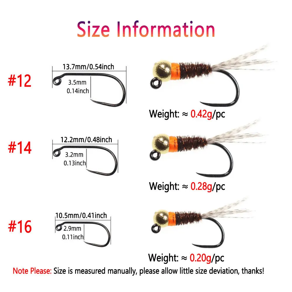 Bimoo-Plantilla de tungsteno de 6 piezas, ninfas de perdigón marrón para competición de ninfas europeas, pesca de ninfas españolas, trucha, gris,