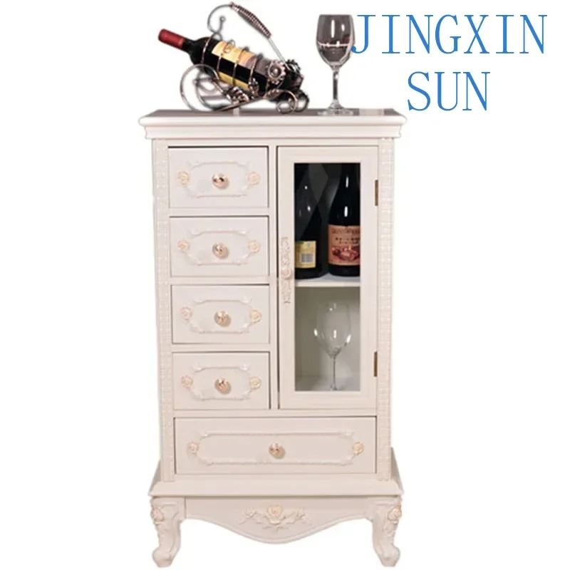 European-style wine  garden sideboard 5 drawer European-style  storageunilateral glass cabinet