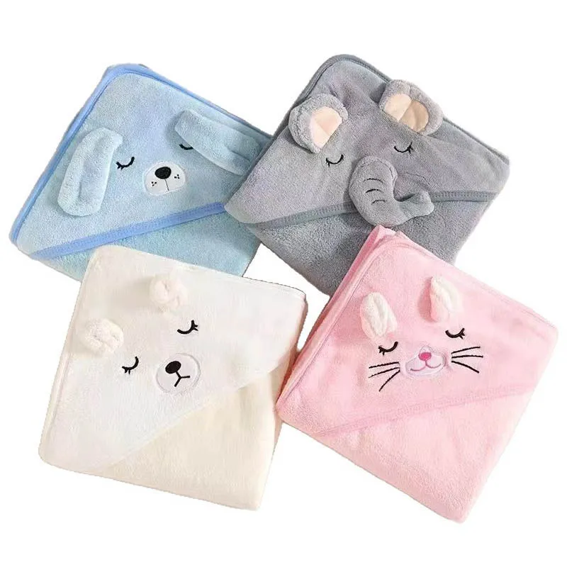 1PC Badetuch 80x80cm Größe Swaddle Mit Kapuze Niedlichen Cartoon Tier Baby Wraping Decke Bademantel Infant Verfügbar alle Jahreszeiten ZYF