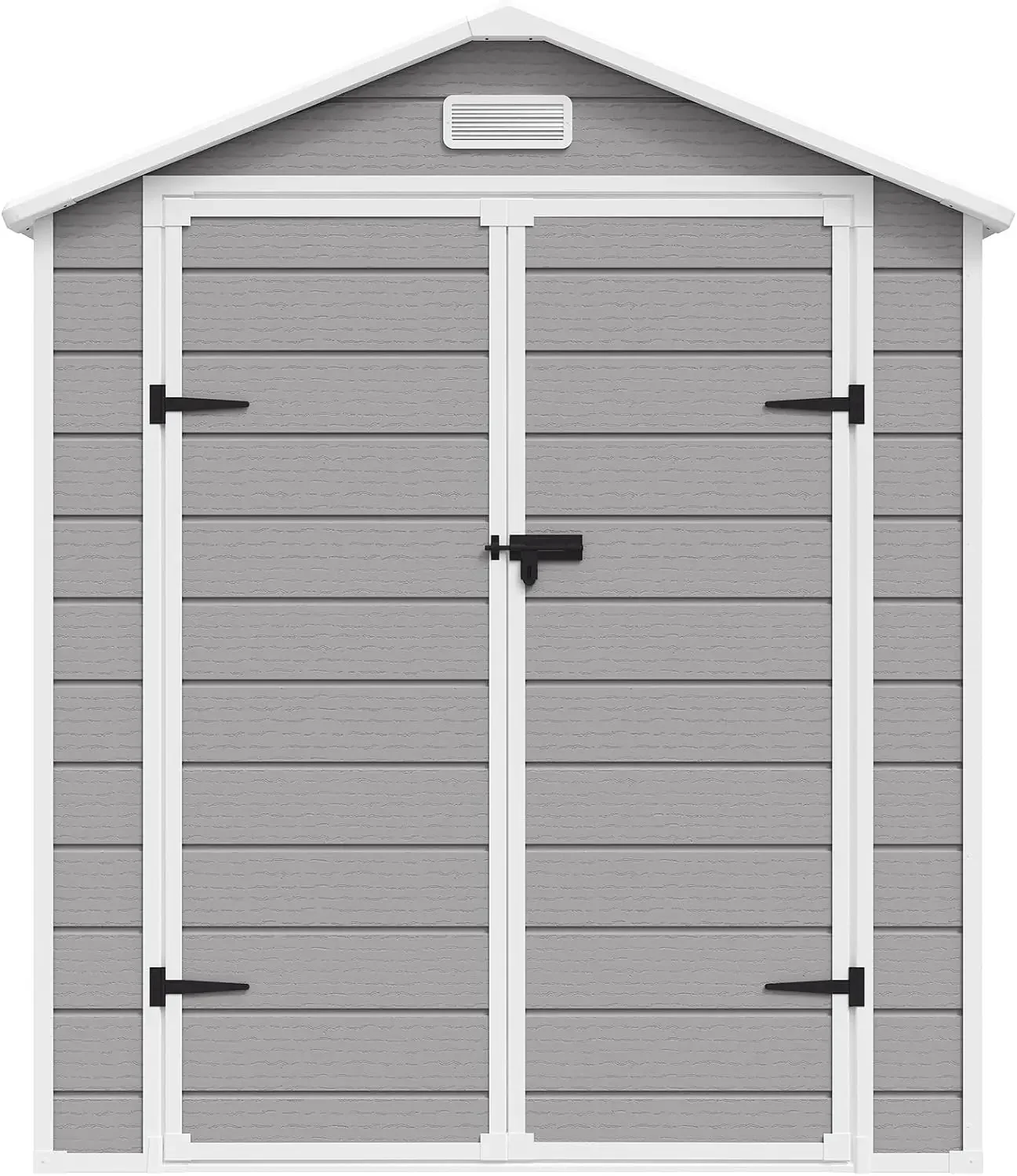 US Shipping Brand new Outdoor Storage Shed with Floor, 6x4.5 FT Lockable Plastic Tool Shed with Ventilation, Waterproof Resin Ga