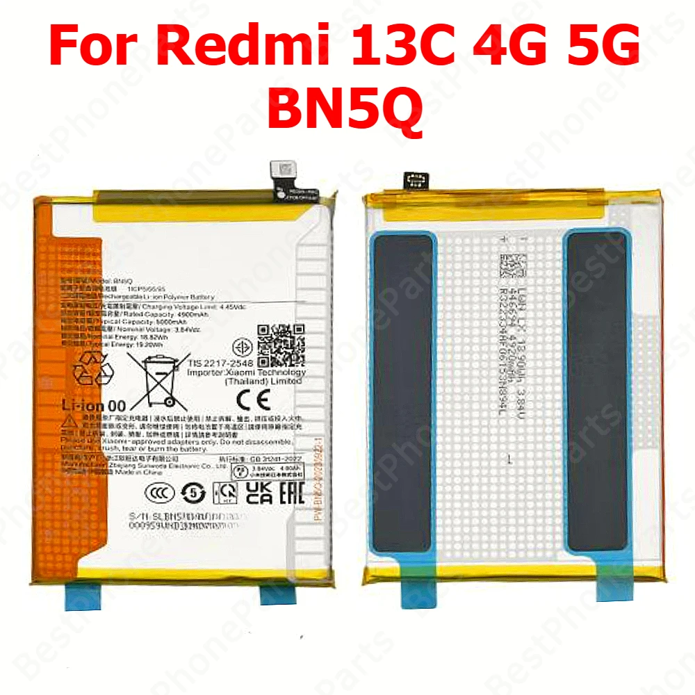 【バッテリー良好】Xiaomi　Redmi14c Battery For Xiaomi Redmi 14C 13 13C 12 5G 12C BN5X BN5T BN5Q BN5K