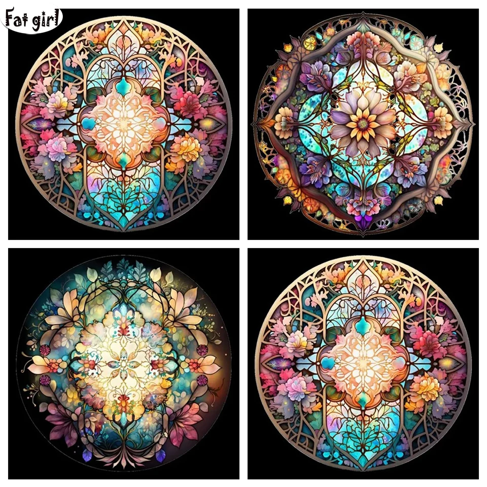 Full Square Round Mandala Flower 5D DIY Diamond Painting New Christmas Present Diamond Embroidery Mosaic Art Handmade Rhinestone