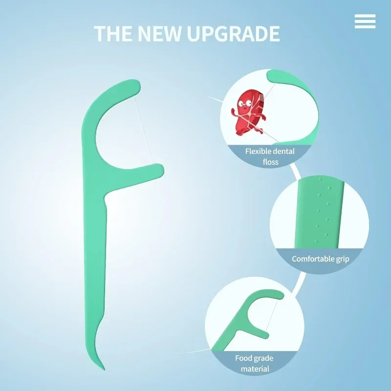 100/200/300/500 Stück Mint Zahnseide-Sticks für Erwachsene – ultrafeine Flosser Home Set – tragbare Zahnstocher-Faden-Zahnseide-Box