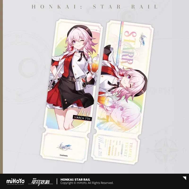 MiHoYo Honkai officiel: StarRail Set Sail for Flavor Series Ticket de Collection Laser, accessoires d'anime authentiques, accessoires de jeu