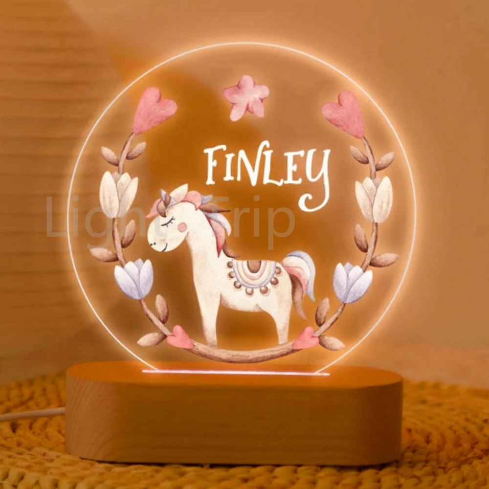 3D Unicorn Illusion Lamp 3D Night Lights 3 Acrylic Plate Little Horse Led Table Lamp Unicorn Gifts for Kids Baby Bedroom Decor