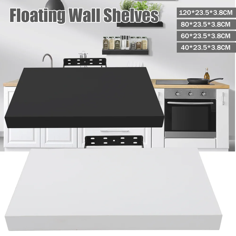 Floating Wall Shelves 40/60/80cm, Modern Bookshelf Floating Wall Bookshelf Bookshelf Display, durable iron and Density board