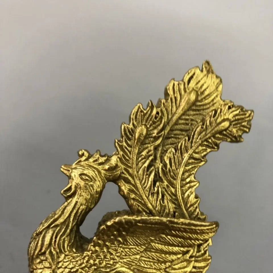 Copper phoenix ornaments help transport marriage and increase love, peacock living room decoration handicrafts, copper ornaments