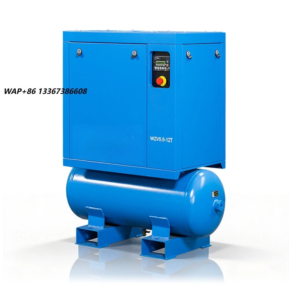 Integrated 110L Tank Single Phase 220V VSD Screw Air Compressor for Auto Repair Industry