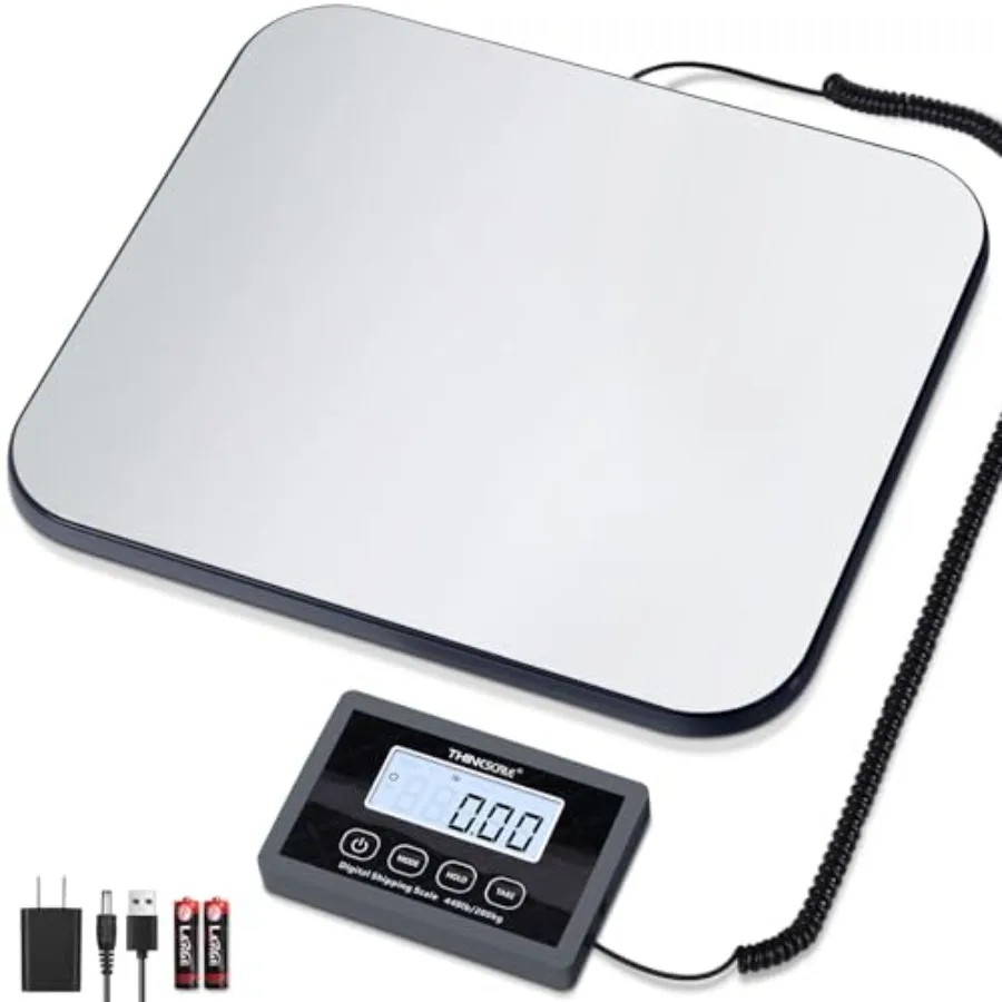 

Shipping Scale 440lb/1oz Digital Postal Postage Scale for Small Business Large Backlit LCD with Hold/Tare Scale for Packages Lu