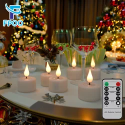 FPOO Candle Led Charging With Timed Candles Remote Control LED Candle Waterproof Lamp Lights Flashing Home Decor Tea Candle Lamp