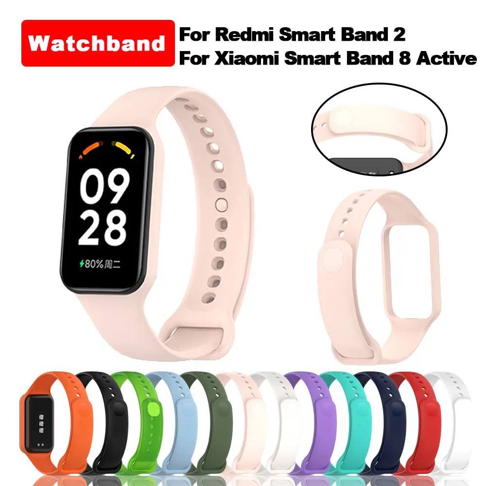 Correa de silicona para Redmi Smart Band 2, Correa deportiva para Xiaomi Smart Band 8, pulsera activa, Accesorios inteligentes