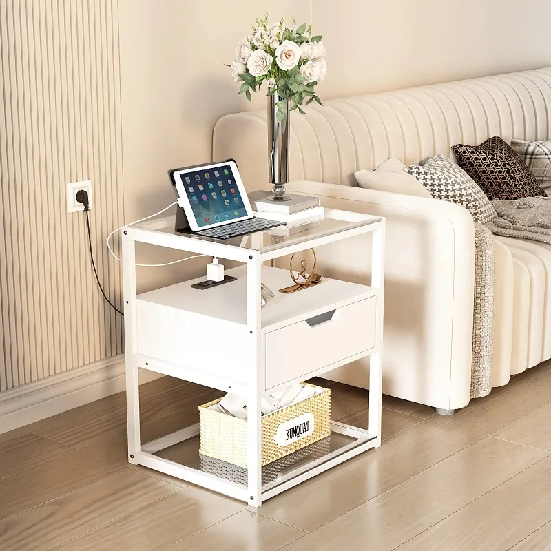 -For Tables Pack 2 Narrow Night Table Chevet De Luxe Mi Band Churi Wooden Storage Wood Shelf Bed Side Table Drawer Sleep Room&