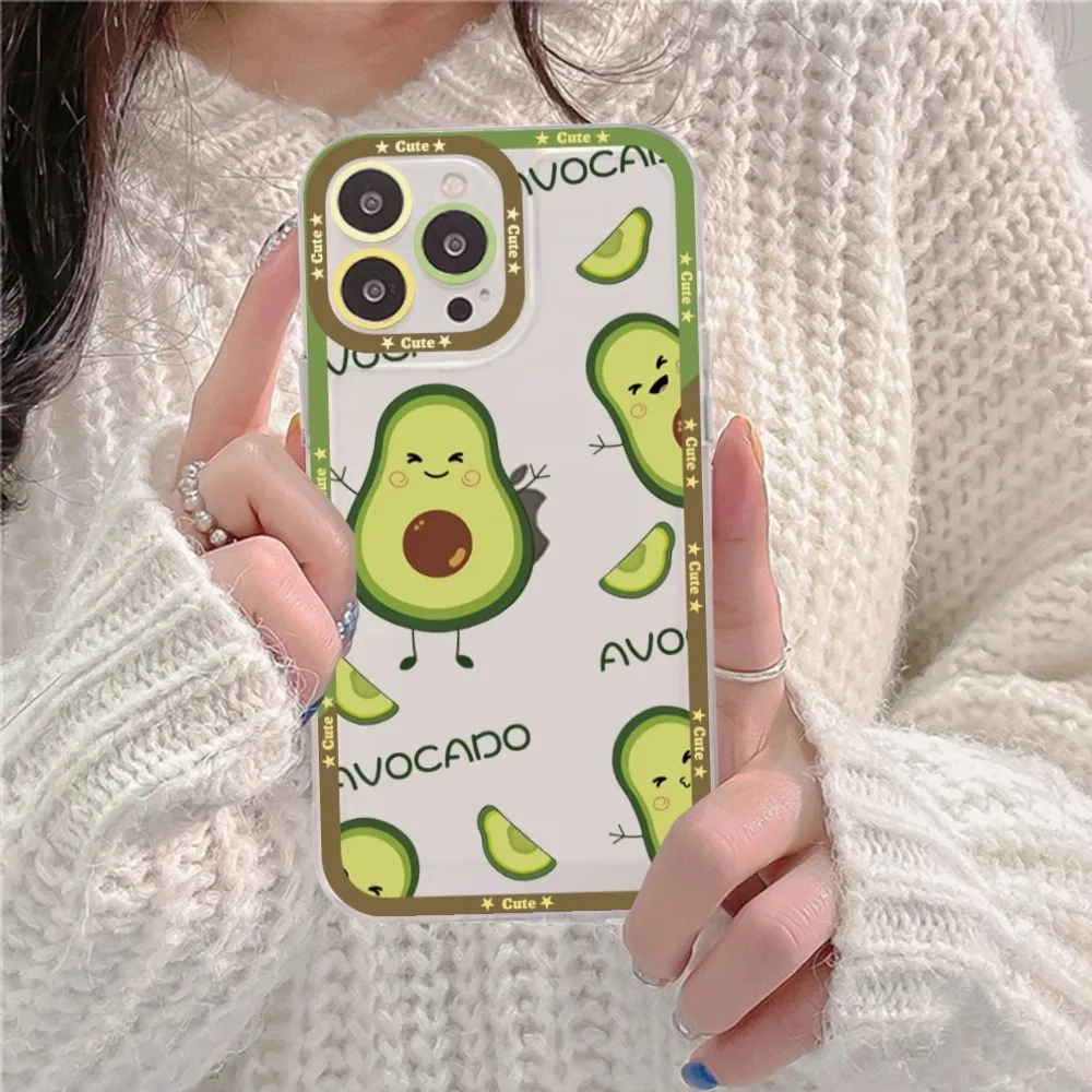Cute Cartoon Fruit Avocado Phone Case For Redmi 7 8 9 A For Redmi Note 5 7 8 9 10 11 Pro Max 4G 5G Funfas