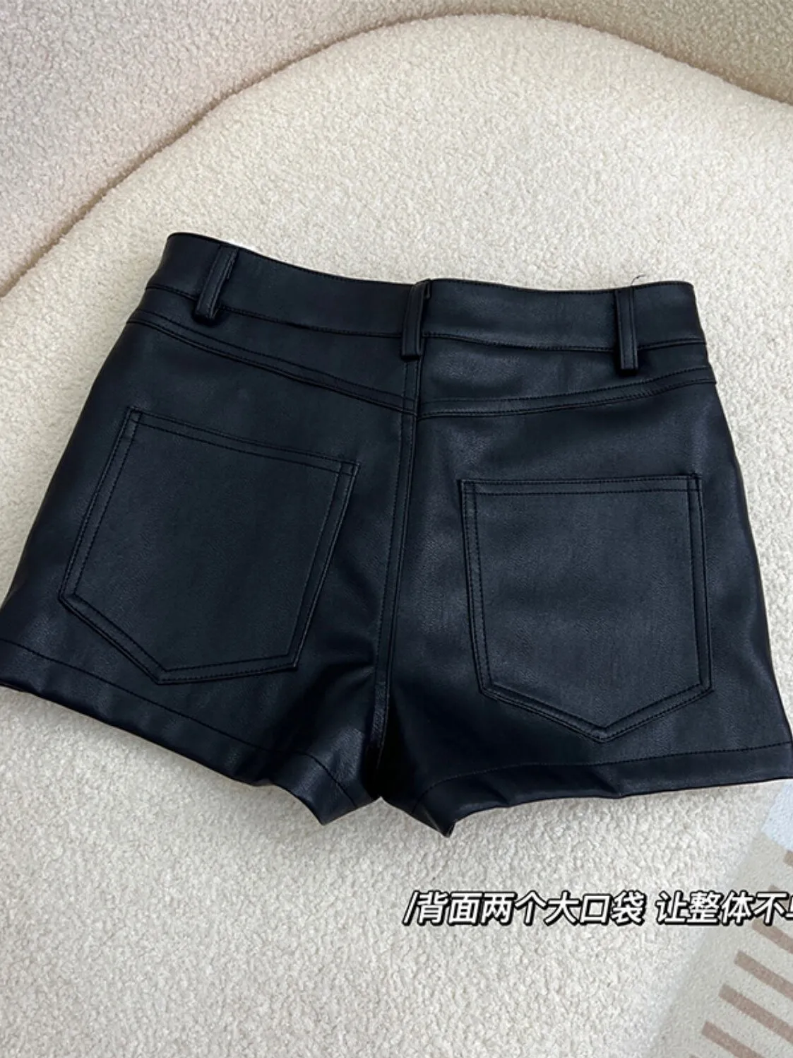 Women's Black Gothic PU Leather Skirt Y2K Gyaru Vintage High Waist A-line Bodycon Skort Sexy Shorts Skirt for Women Summer 2026