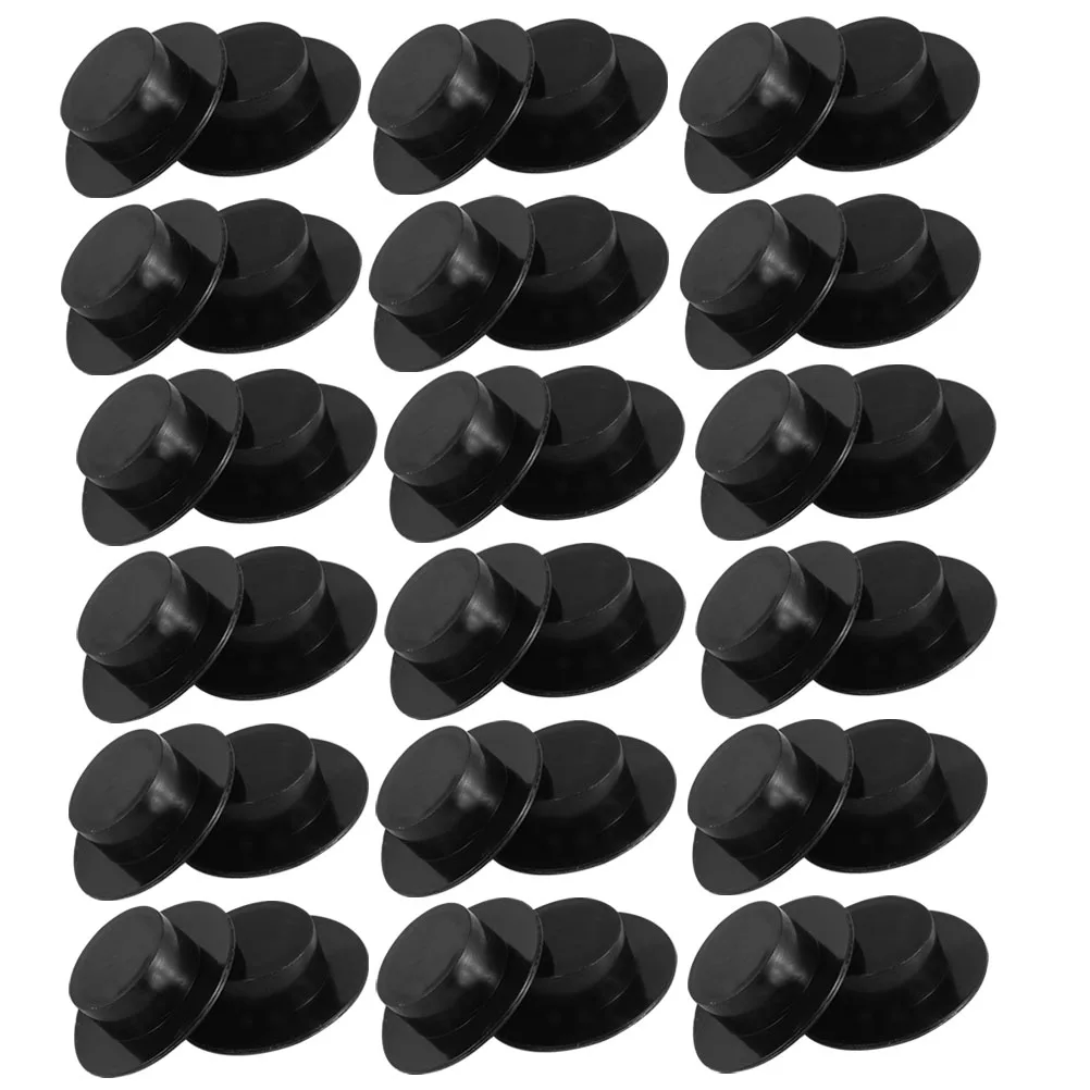

100pcs Mini Clown Hat 37x10mm Black Delicate Miniature Hats Middle Size DIY Craft Accessories Home Decor Photo Activity