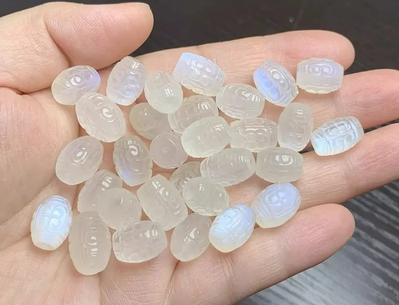 

one piece loose beads Moonstone carved egg pillar full hole 12-13mm nature for making jewelry necklace FPPJ wholesale