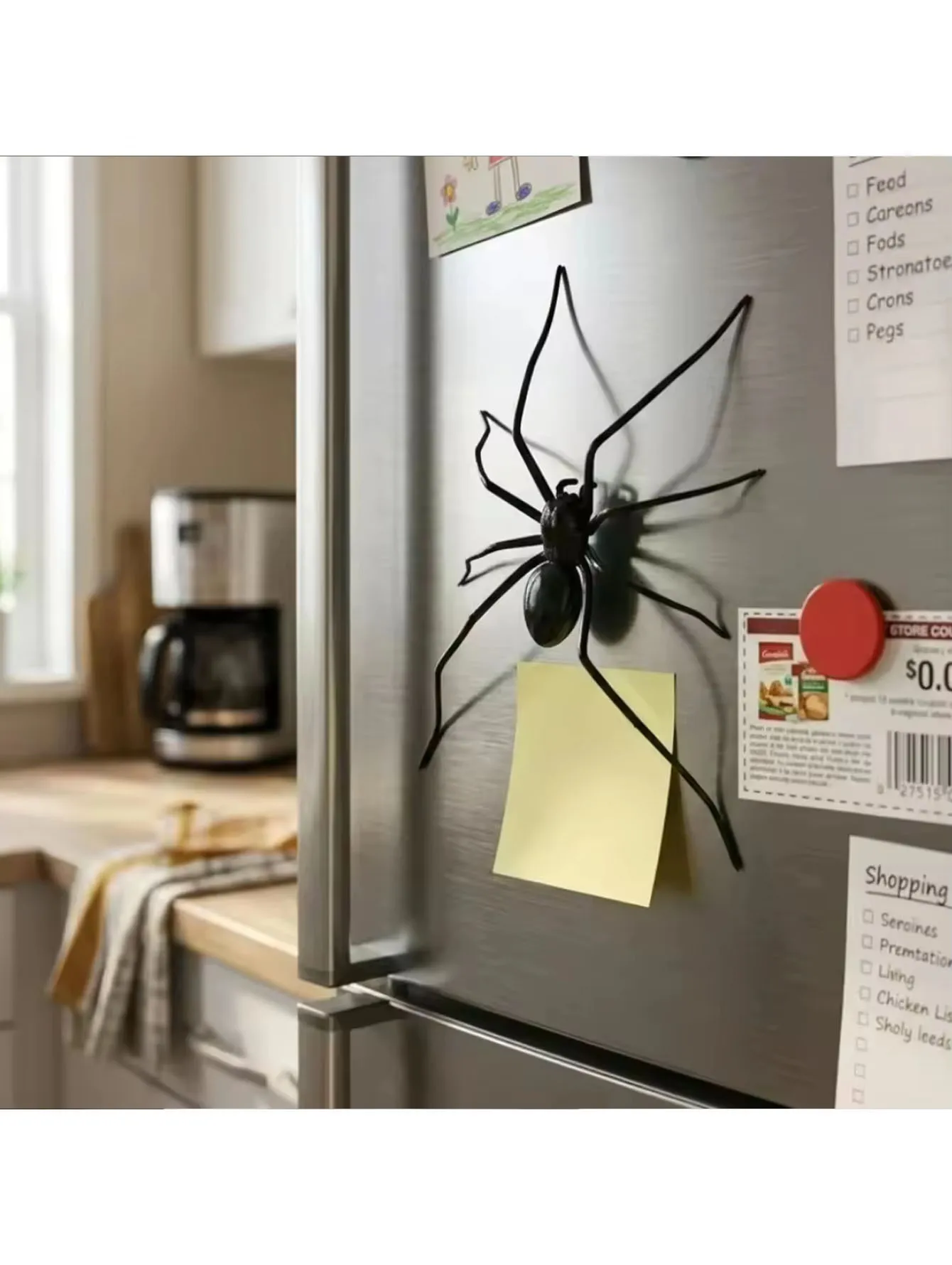 1PCS Big Spider Fridge Magnet Funny Horror Prank Magnetic Decor Multi Scene Kitchen Whiteboard Locker