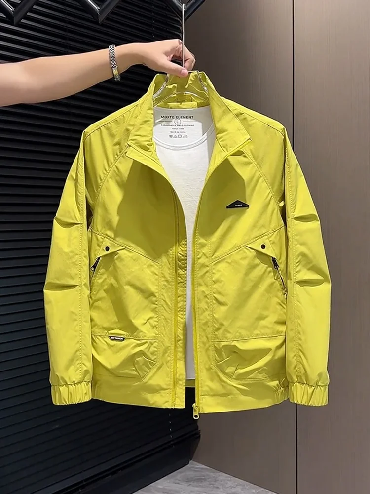 

Мужская повседневная рабочая одежда Jaet, осенняя модная брендовая универсальная длинная застежка-молния, полиэфирная ткань, противоветровая молодежная одежда