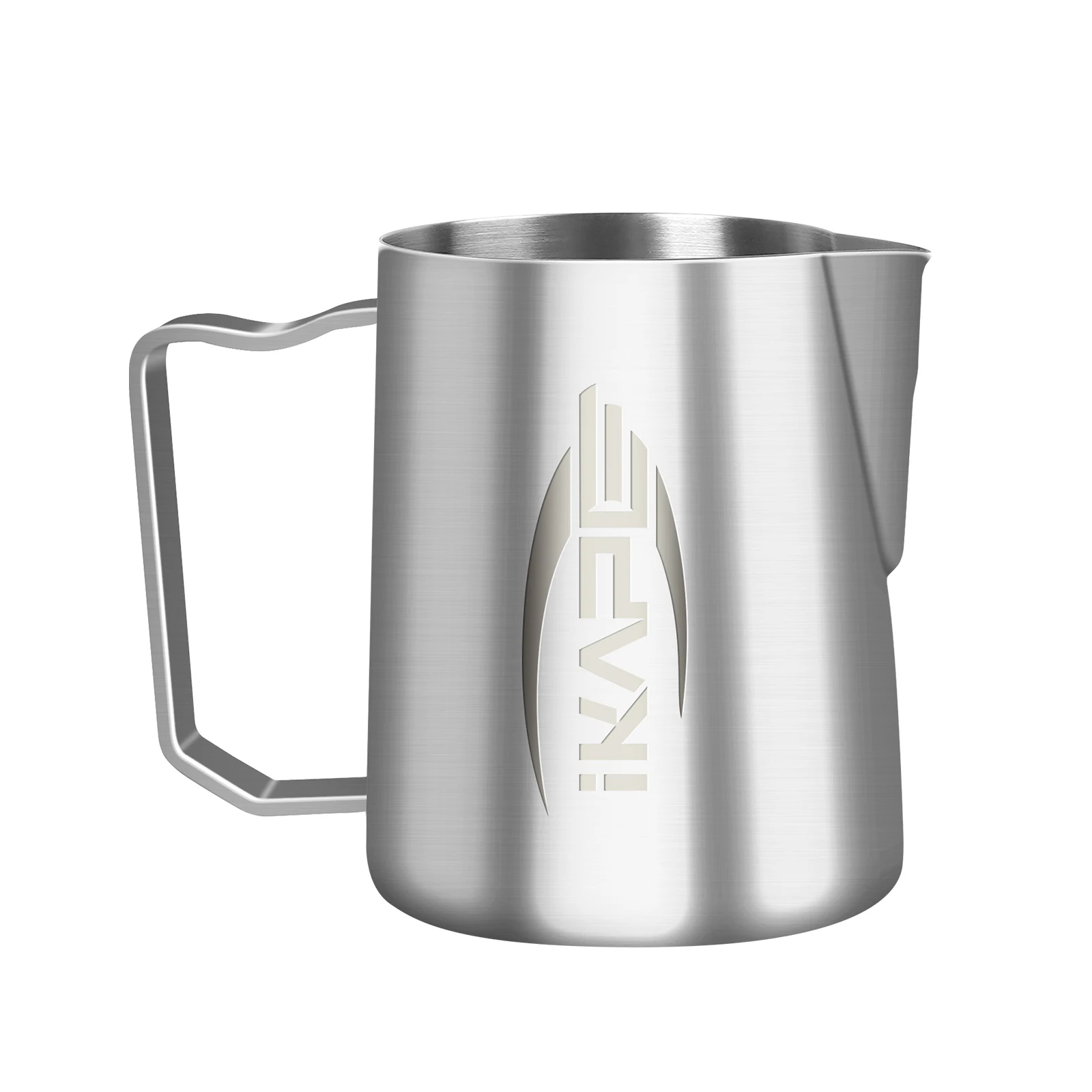 IKAPE Espresso Milk Pitcher V2, Espresso Steaming Pitcher with Sharp Spout for Espresso Barista Tool, 500ml / 600ml (Silver)