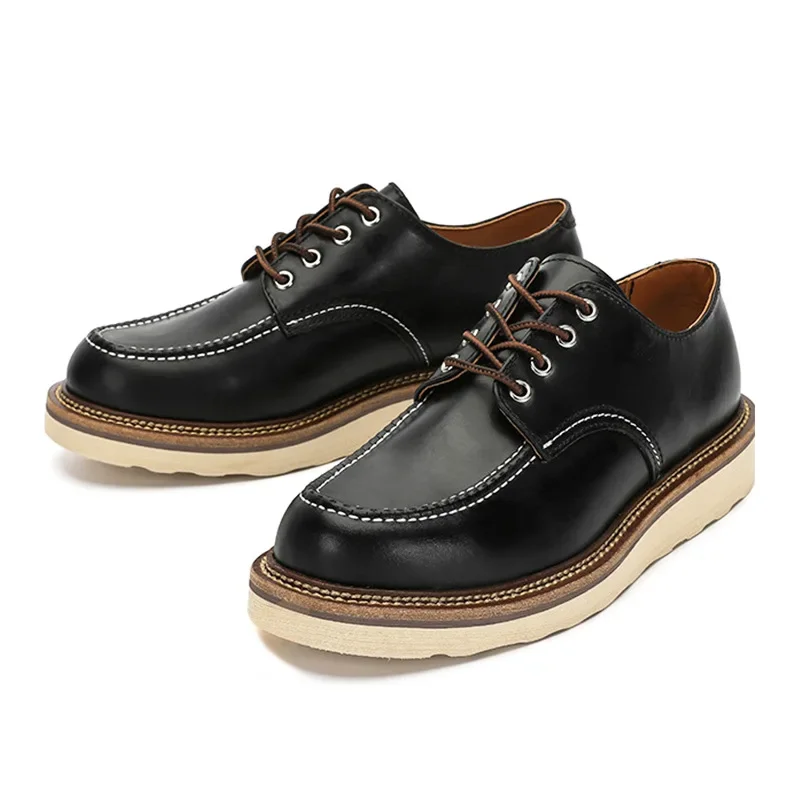 Luxury Brand Vintage Men Casual Shoes Quality Ankle Boots Cow Leather Tooling Autumn  Motorcycle Shoes for Men Boots