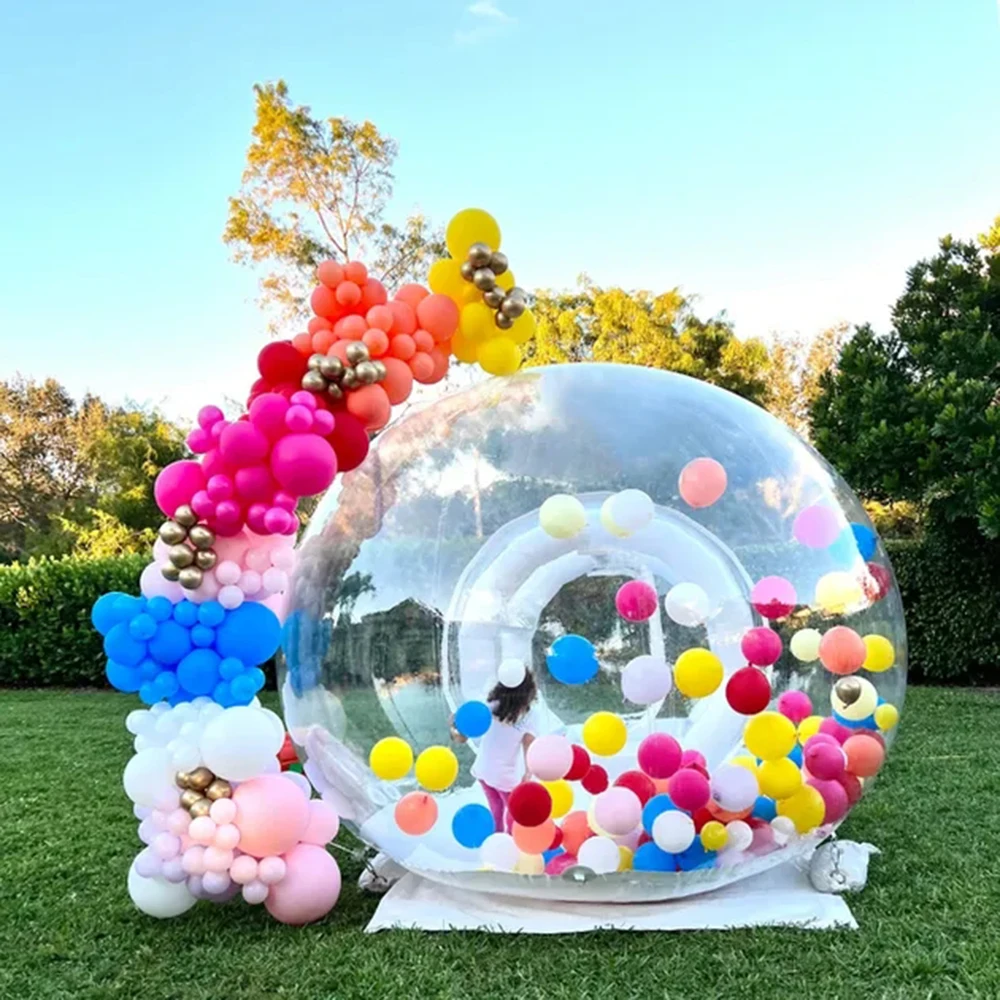 Maison à bulles gonflable avec souffleur, ballon de fête en plein air pour enfants, maison à bulles transparente, breton, livraison gratuite, 8.2 pieds, 10 pieds, 13 pieds