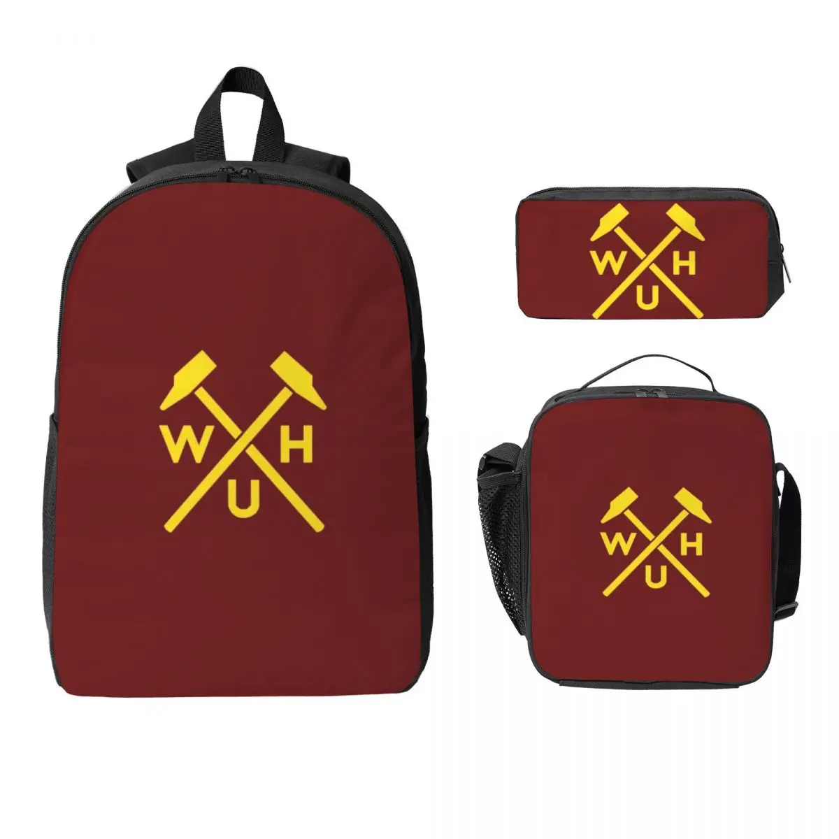 

West Ham Irons Backpack Student Boys Girls BookBag School Bag Computer Shoulder Bags 3ps Insulated Lunch Bag Pencil Case