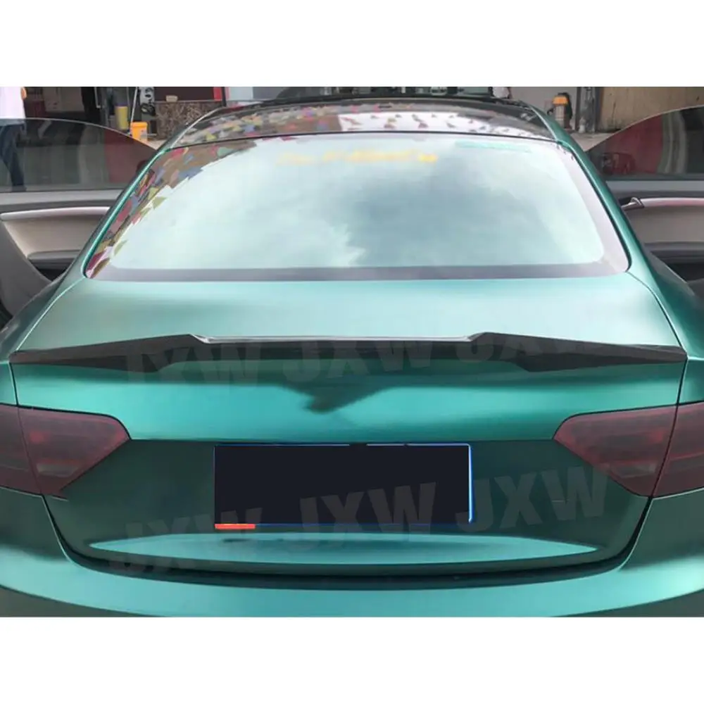 JCHEY Spoiler Posteriore per Audi A5 S5 Berlina Coupe Spoiler 2017 2018 2019 In fibra di Carbonio Boot Trim Adesivo Ali Spoiler