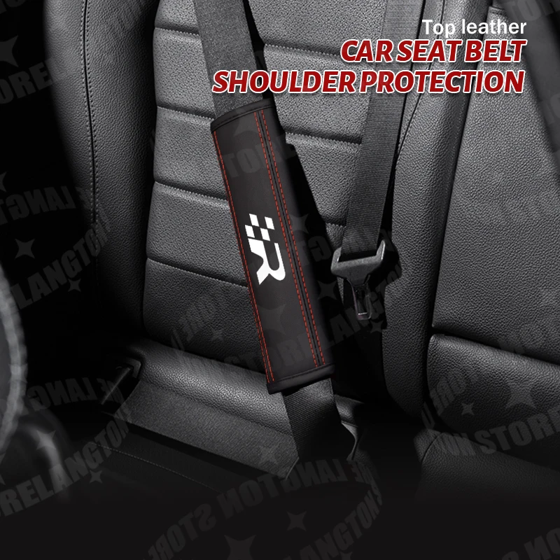 2 шт., кожаный автомобильный ремень безопасности с логотипом R