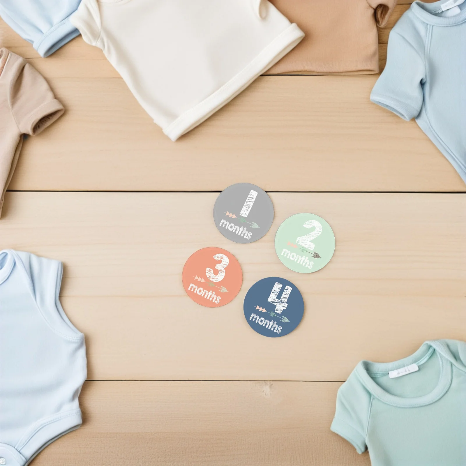 

12Pcs Baby Monthly Stickers Self-Adhesive Newborn Milestone Photo Props Keepsake Scrapbook Album Baby Monthly Stickers