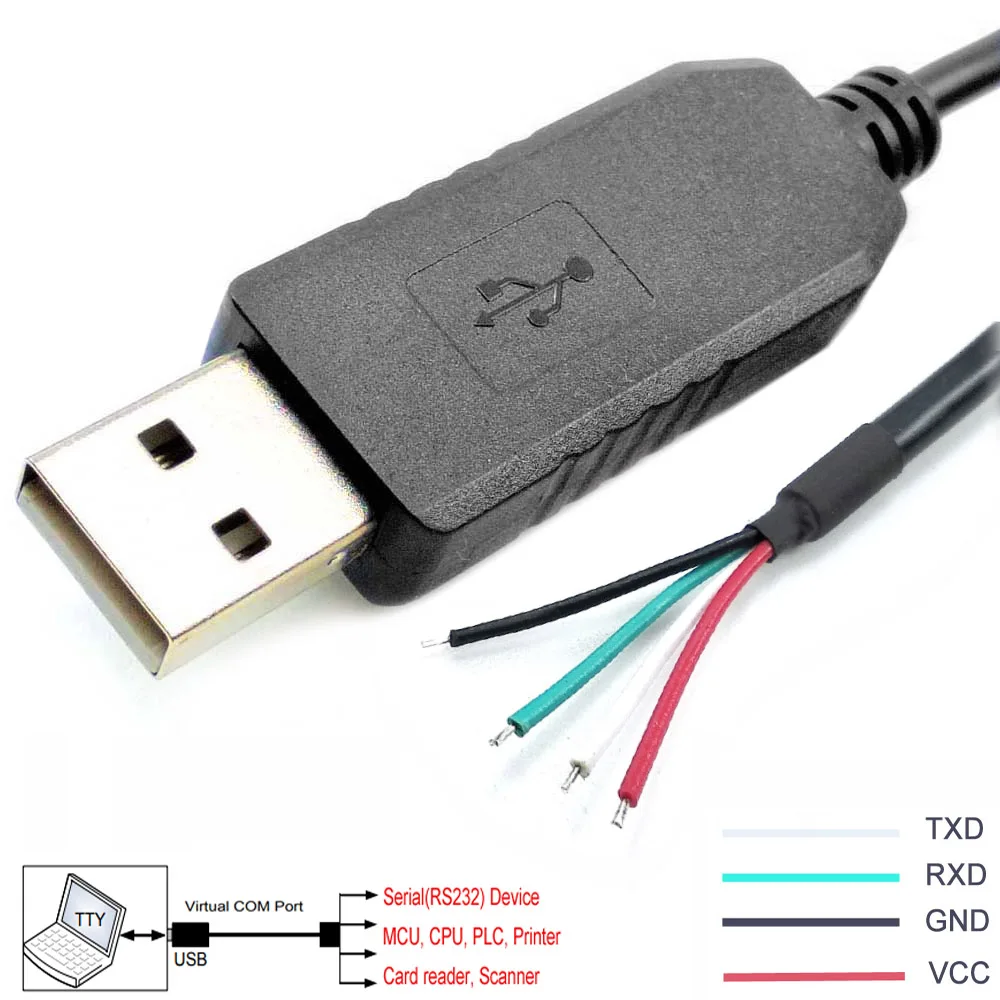 CP2102 USB2.0 TTL3.3V Cable Wire End CP210x Silicon Labs USB to UART Bridge COM Driver Lead