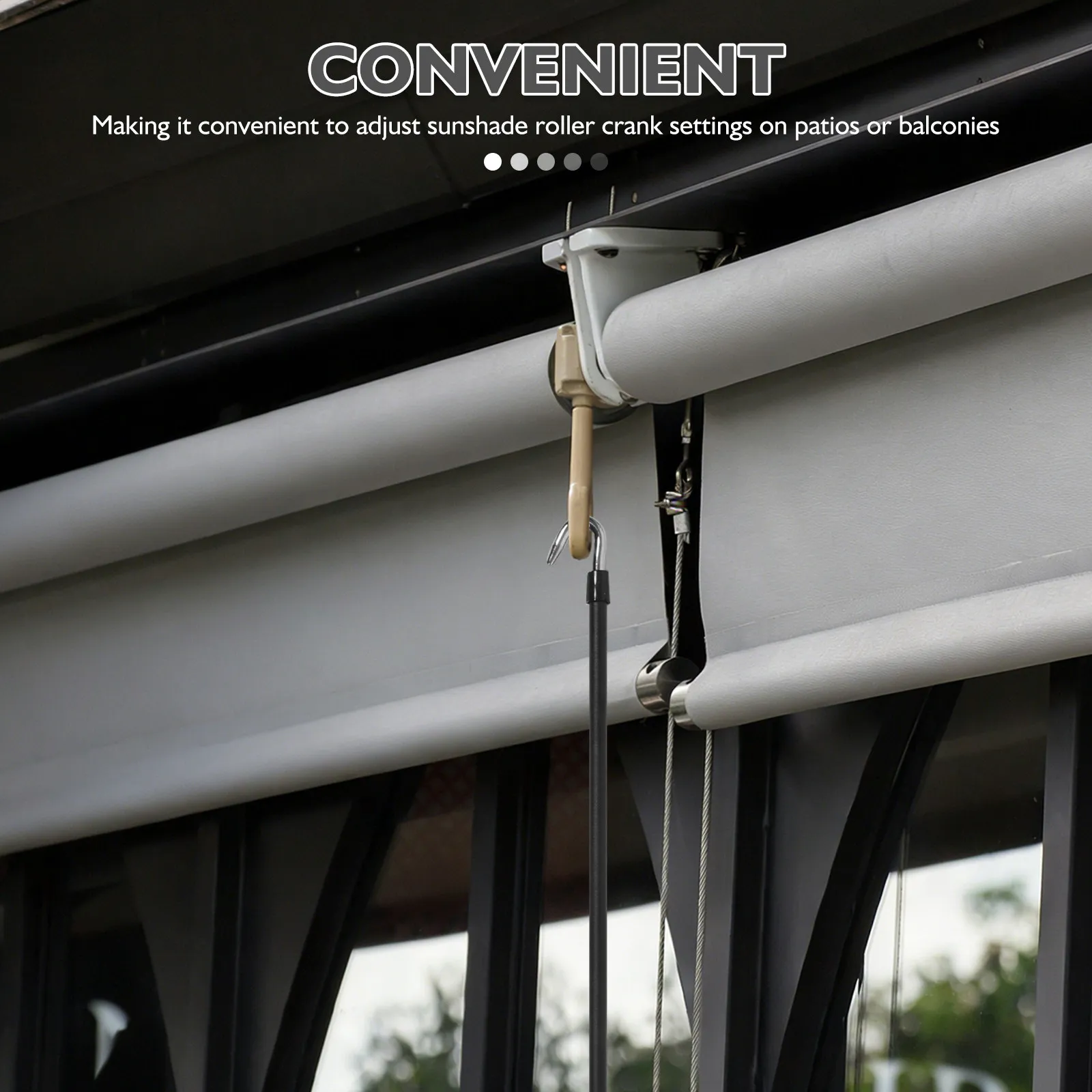 

Awning Crank Handle, 70CM Telescopic Awning Crank Rod Pole, Universal Wand For Patio RV Windows Outdoor Roller Shade