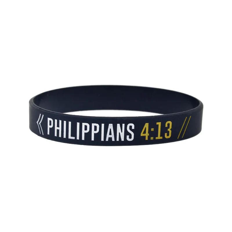 

50 Pcs Isaiah Jeremiah PSALM PHILIPPIANS Silicone Rubber Wristband 1/2 Inch Wide Christian Religious Bracelets