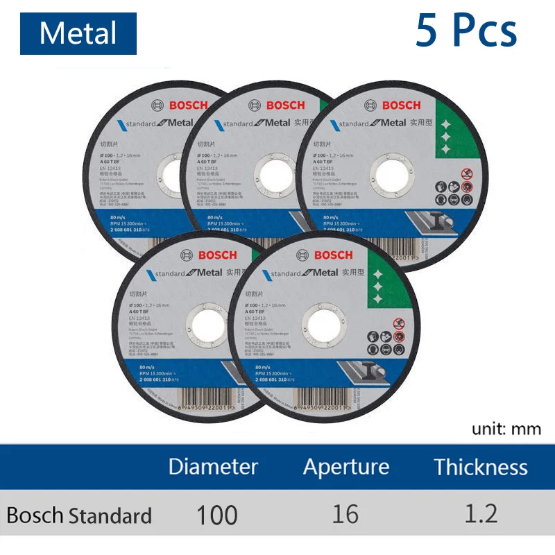 BOSCH Angle Grinder Cutting Disc Grinder Disc Grinding Wheel Metal Steel Cutting Dics 100 mm 125mm Angle Grinder Accessories