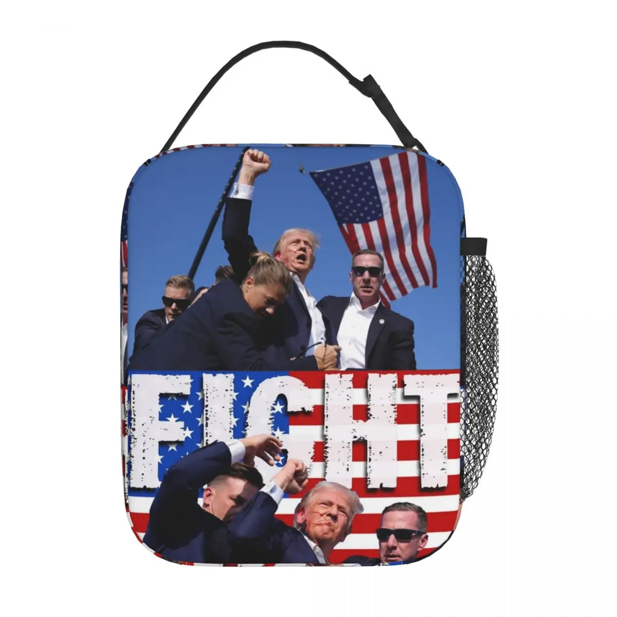 Assassination Shooting At Trump Insulated Lunch Bag Support Trump For President Food Container Thermal Cooler Lunch Box