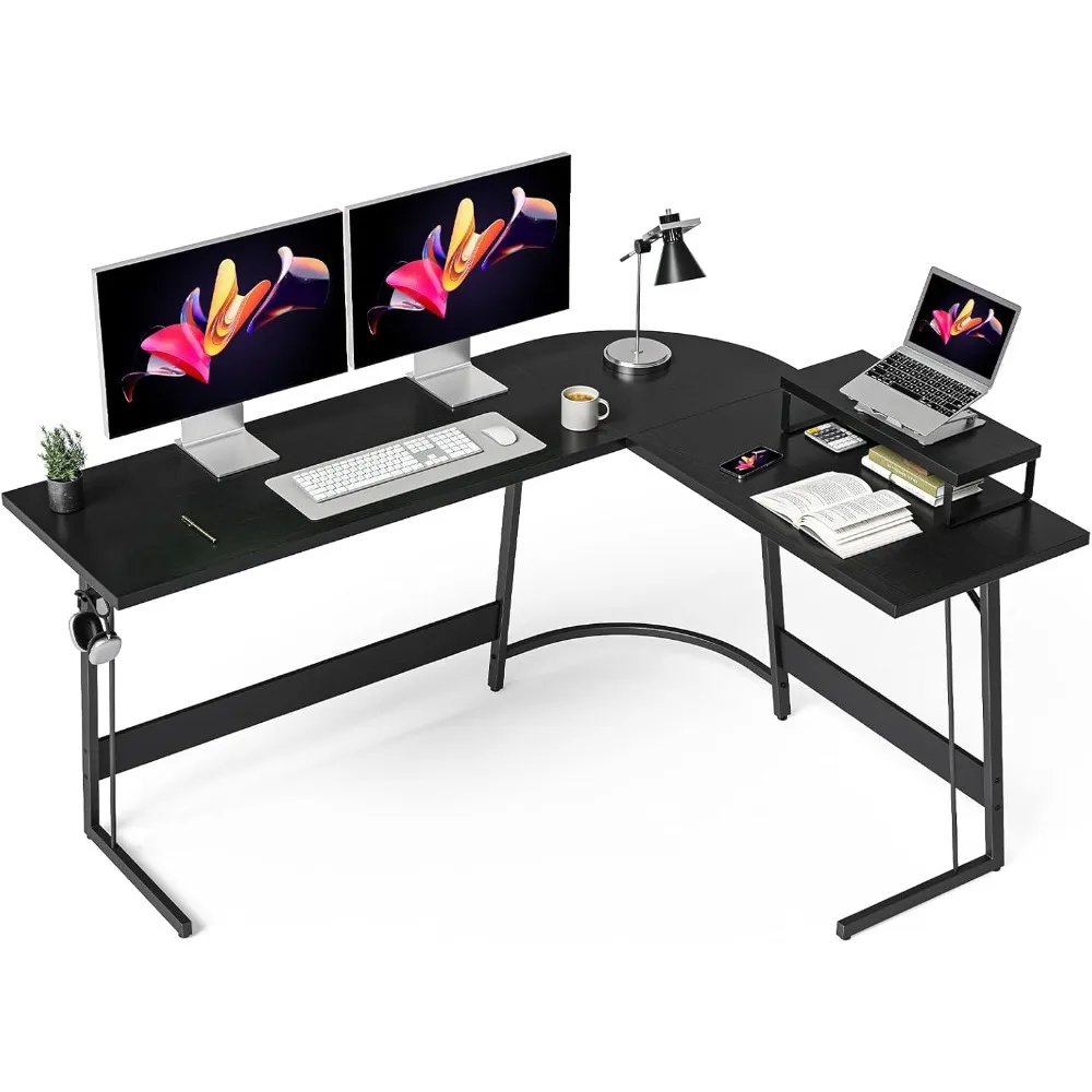 

L Shaped Gaming Desk Computer Office Desk, 67 inch Corner Desk with Large Monitor Stand for Home Office Study Writing Workstati