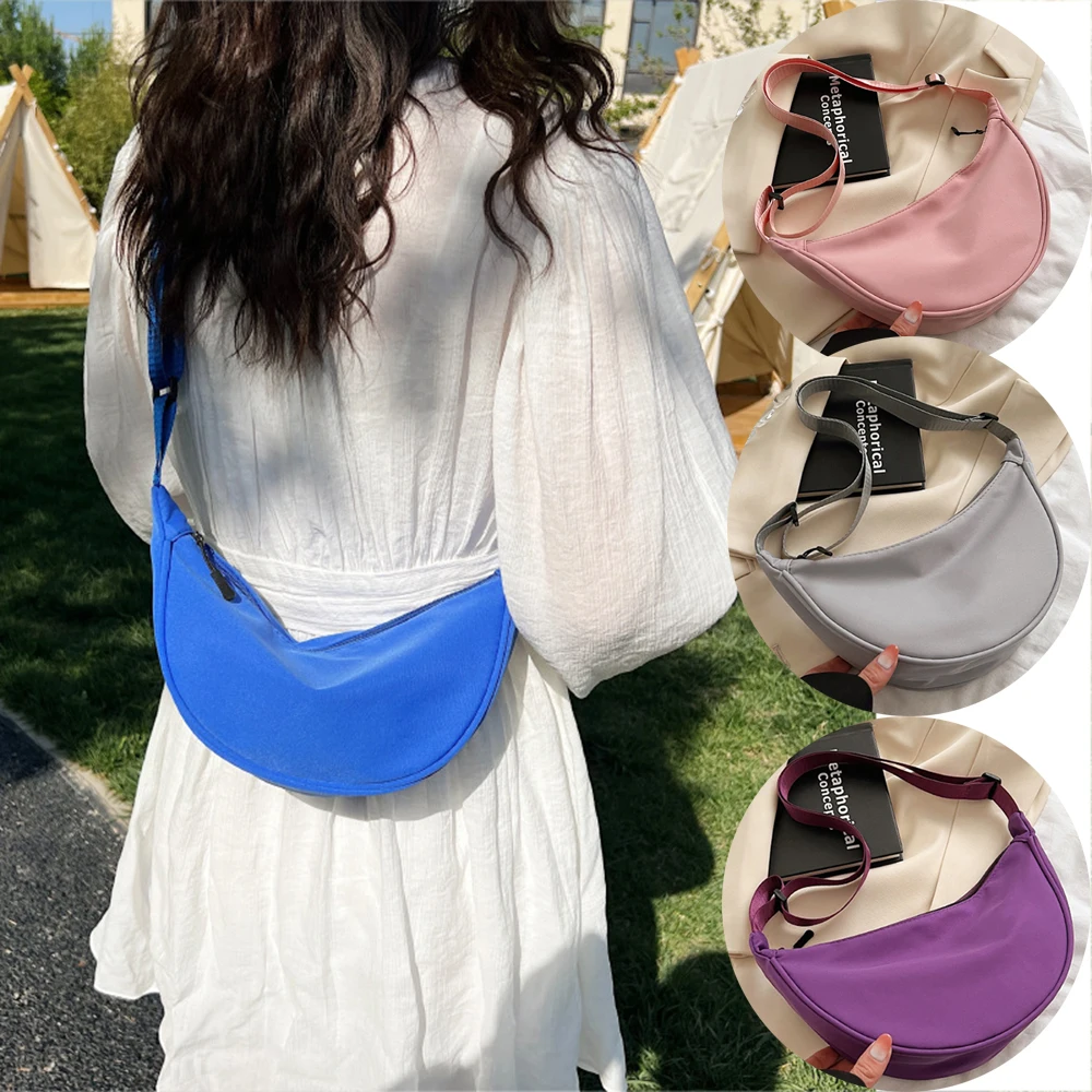 

Solid Color Chest Bag For Women Large Capacity Travel Crossbody Female Half Moon Belt Bag Ladies Daily Street Fanny Packs 2023