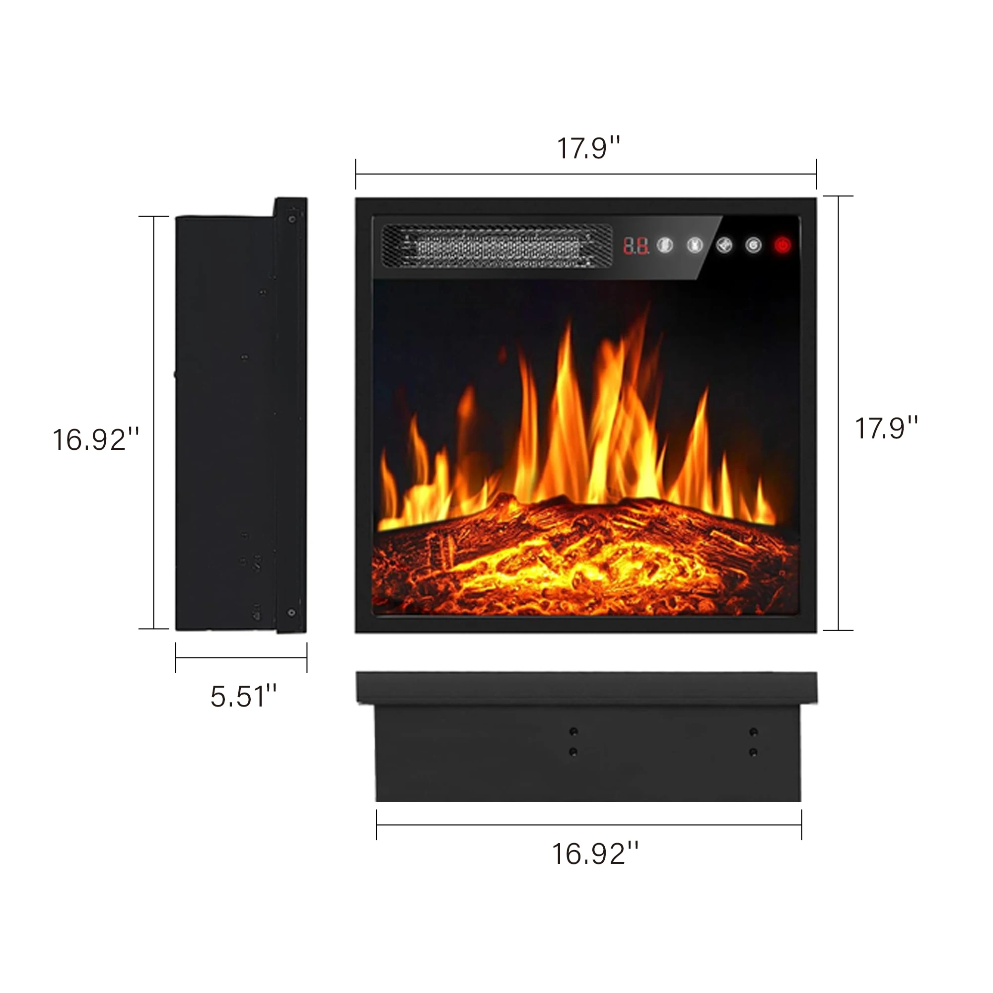 Chimenea eléctrica elegante Pansee, soporte para TV de Metal con paneles acústicos y efecto llama para uso en hotel