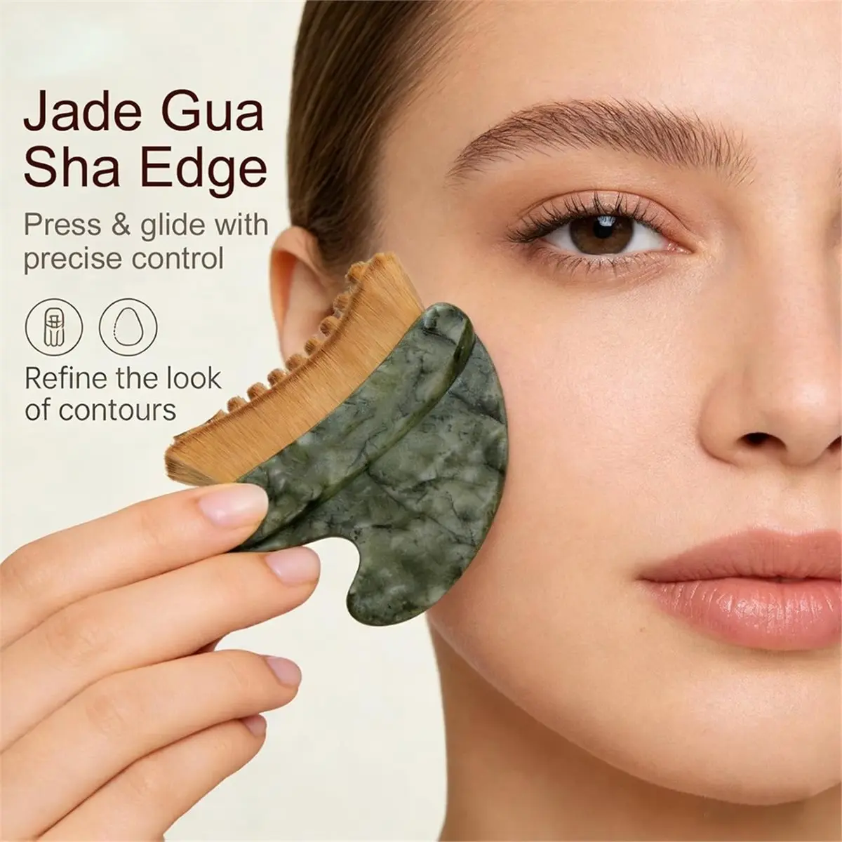 【COUNTDOWN DEAL】 Lymphatic Contour Face Brush for Lymphatic Drainage, de-Puff, Sculpt, Smooth & Glow