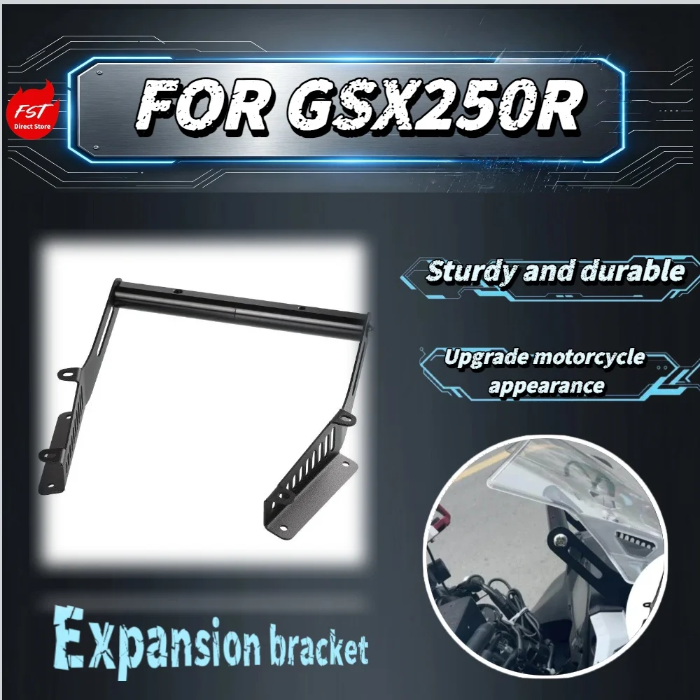 For GSX250R Windshield Extension Bracket Phone GPS Navigation Camera Expand Crossbar Motorcycle Mod Accessories